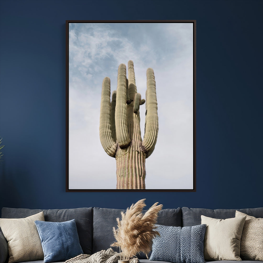 Desert Cactus Wall Art, Tall Spines Canvas Print
