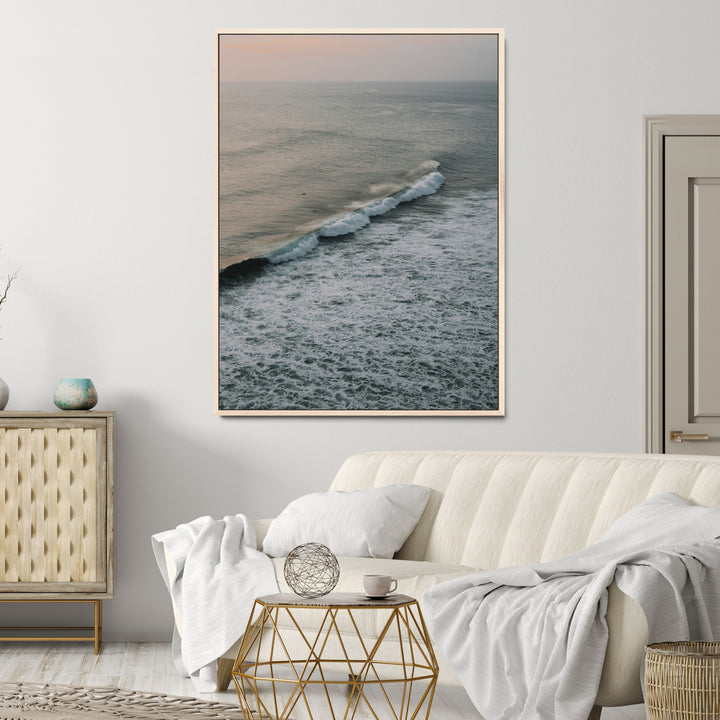 Ocean Waves Wall Art Canvas Print, Framed Coastal Serenity Art Picture Print, Relaxing Ocean Perfect Modern Coastal Decor Artwork