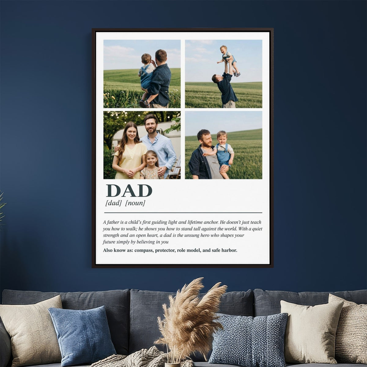 Personalized dad collage wall art, print option