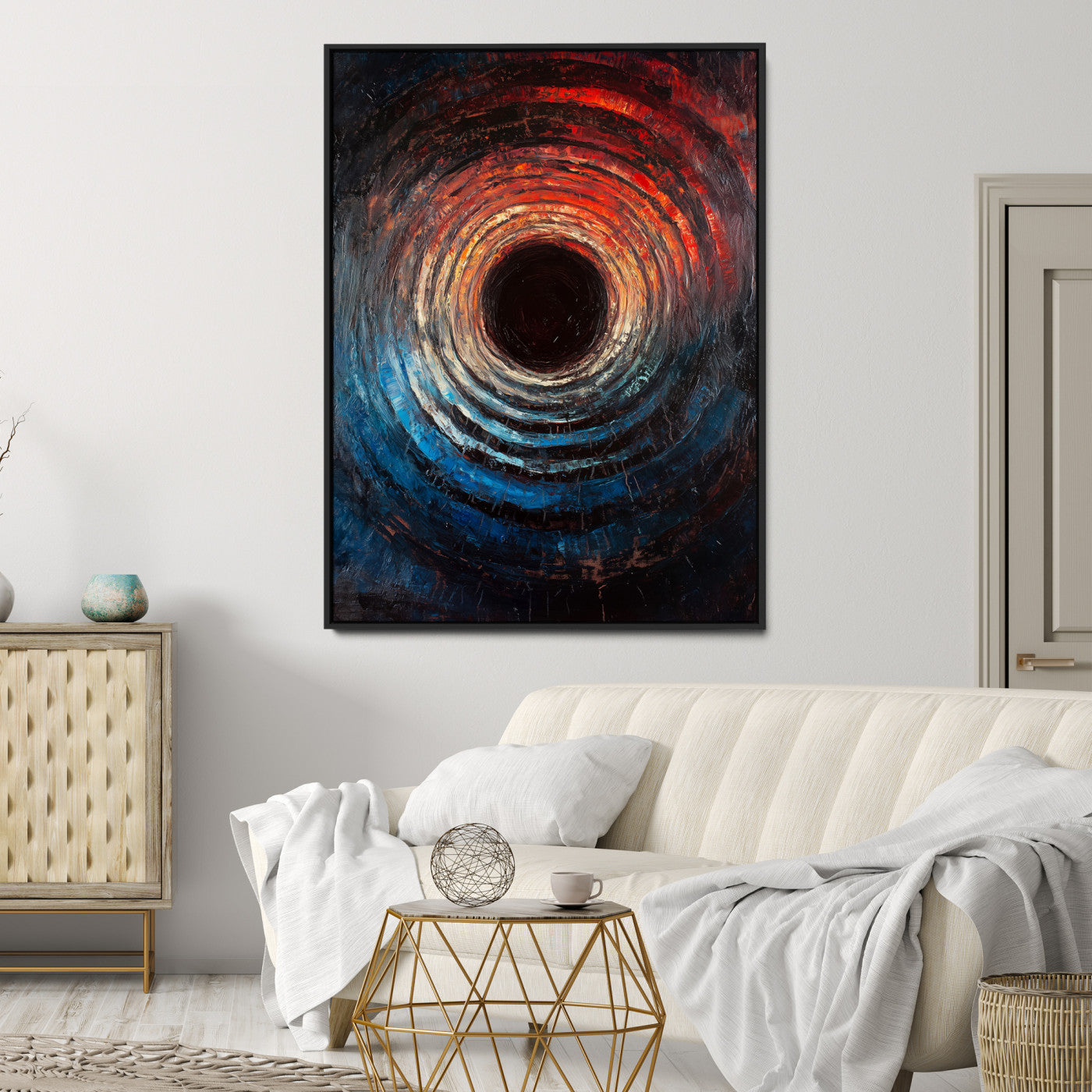 Wood Vortex Wall Art Canvas Print, Framed Abstract Swirl Art Picture Print, Wood Tree Texture Perfect Modern Decor, Framed Wood Vortex, Wood