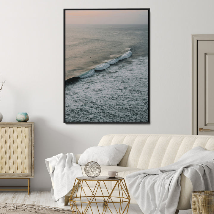 Ocean Waves Wall Art Canvas Print, Framed Coastal Serenity Art Picture Print, Relaxing Ocean Perfect Modern Coastal Decor Artwork