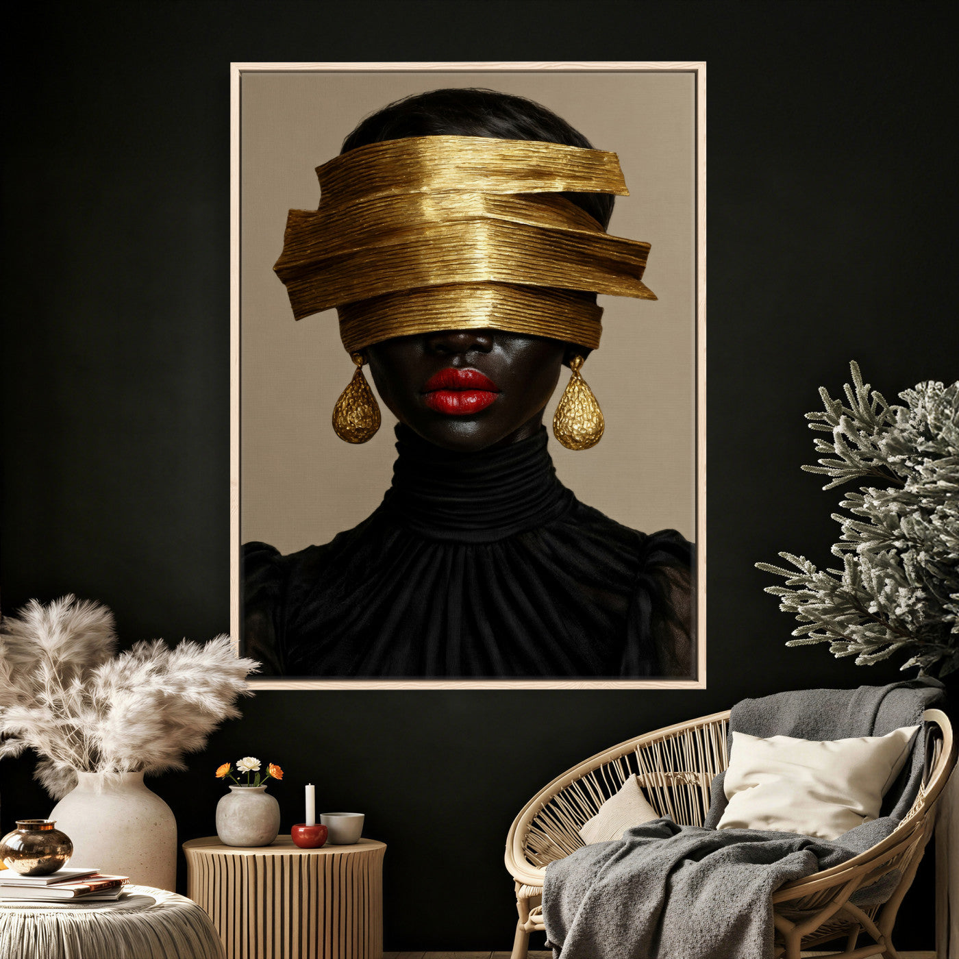 8151788X6-MGV-CV-24X36 - Abstract Afro American Women Wall Art Canvas Print