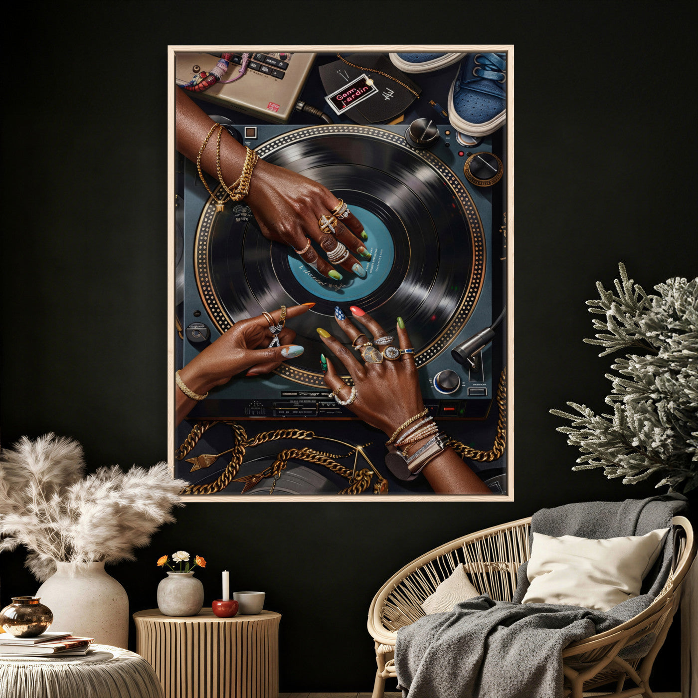 8151788R6-MGV-CV-24X36 - Black Woman Art, Black Woman Wall Art, Trendy Wall Art, Black Girl Wall Art