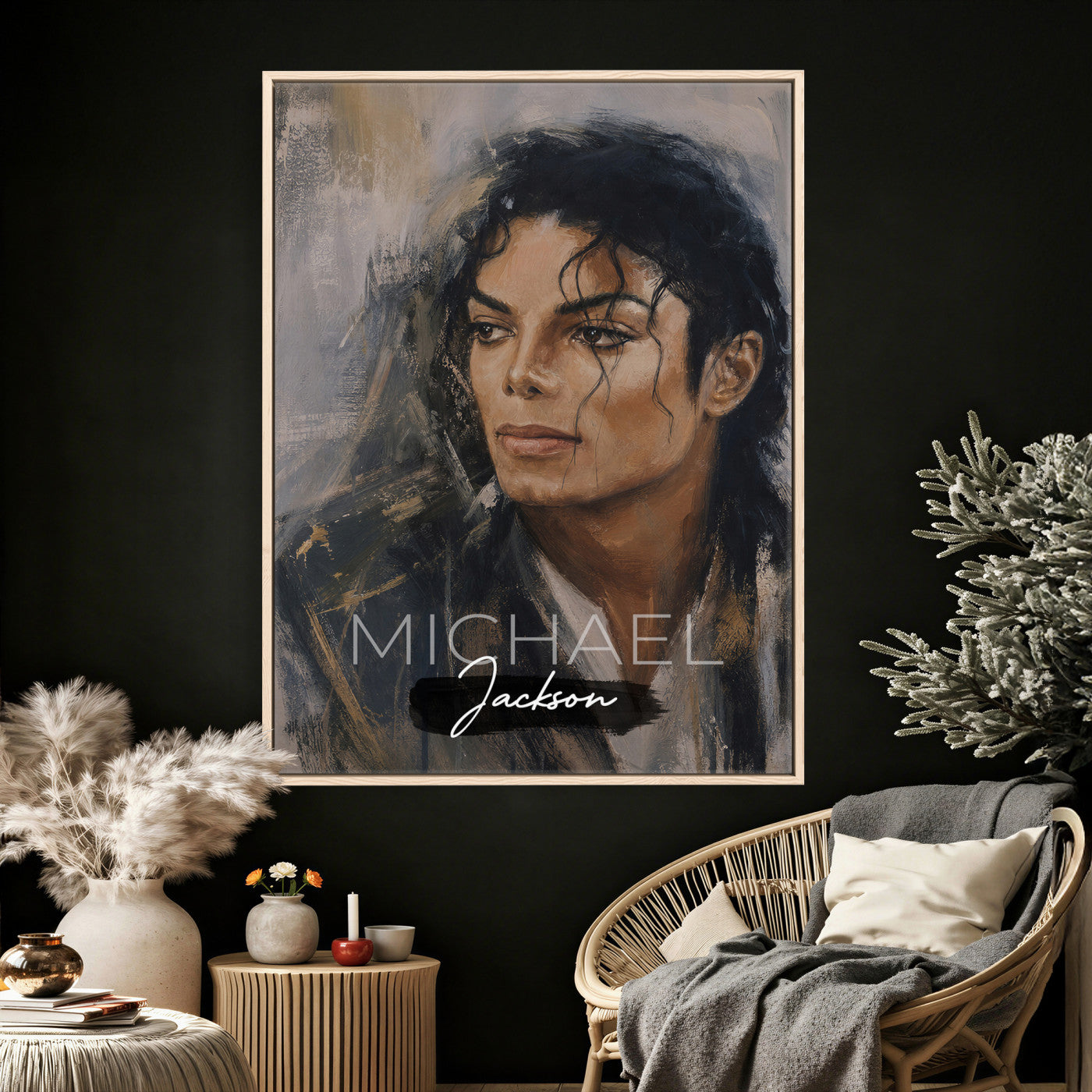 56470210-MGV-CV-24X36 - Micheal Jackson Portre Wall Art Canvas Print