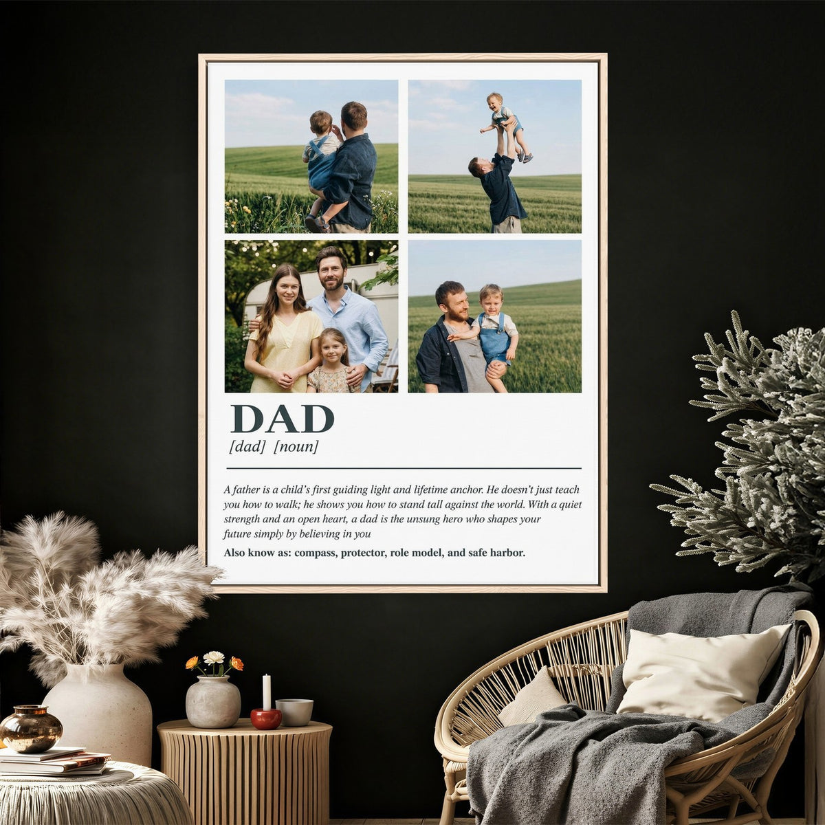 Dad noun definition photo collage, print option