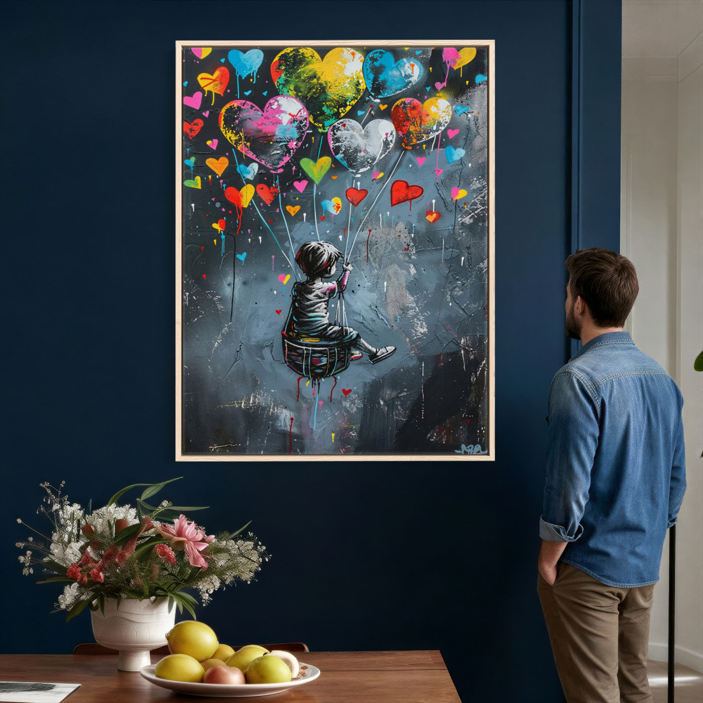3812625445543-MGV-CV-24X36 - Banksy Balloon Canvas,Banksy Grafitti Art, Balloon Poster, Banksy Art, Wall Art Canvas Design, Ready To Hang Decoration,Wall Art
