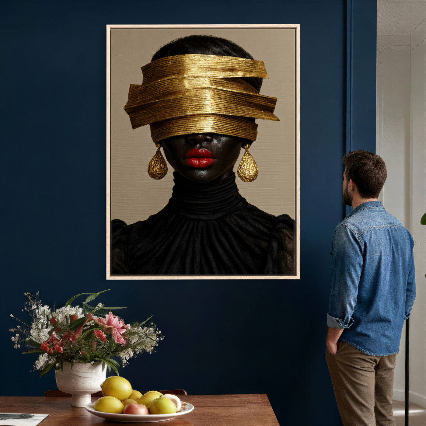 8151788X6-MGV-CV-24X36 - Abstract Afro American Women Wall Art Canvas Print