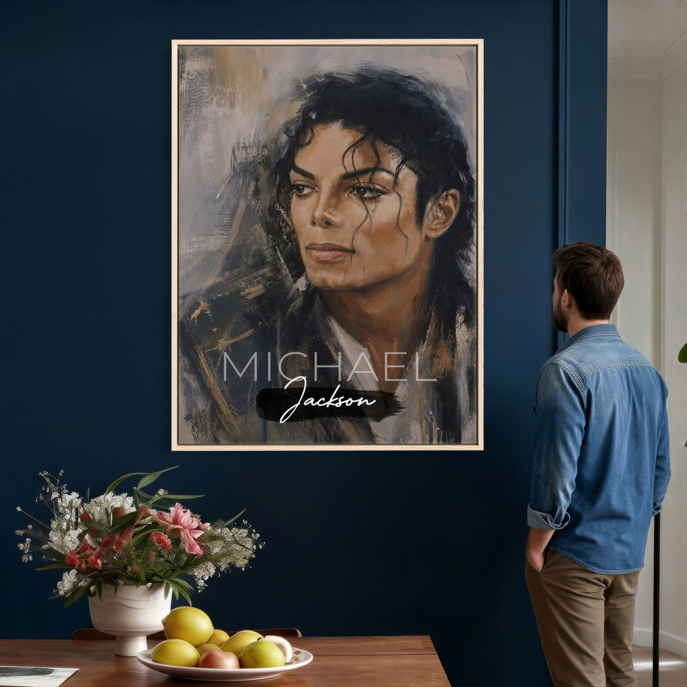 56470210-MGV-CV-24X36 - Micheal Jackson Portre Wall Art Canvas Print