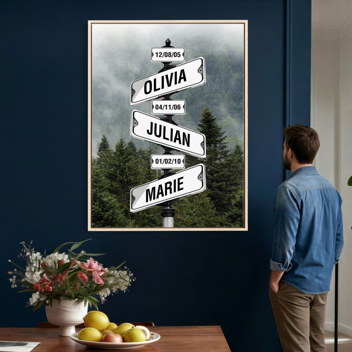 78367502-_Poster-30x20 - Personalized Street Sign Canvas Wall Art, Custom Family Names Signpost Print
