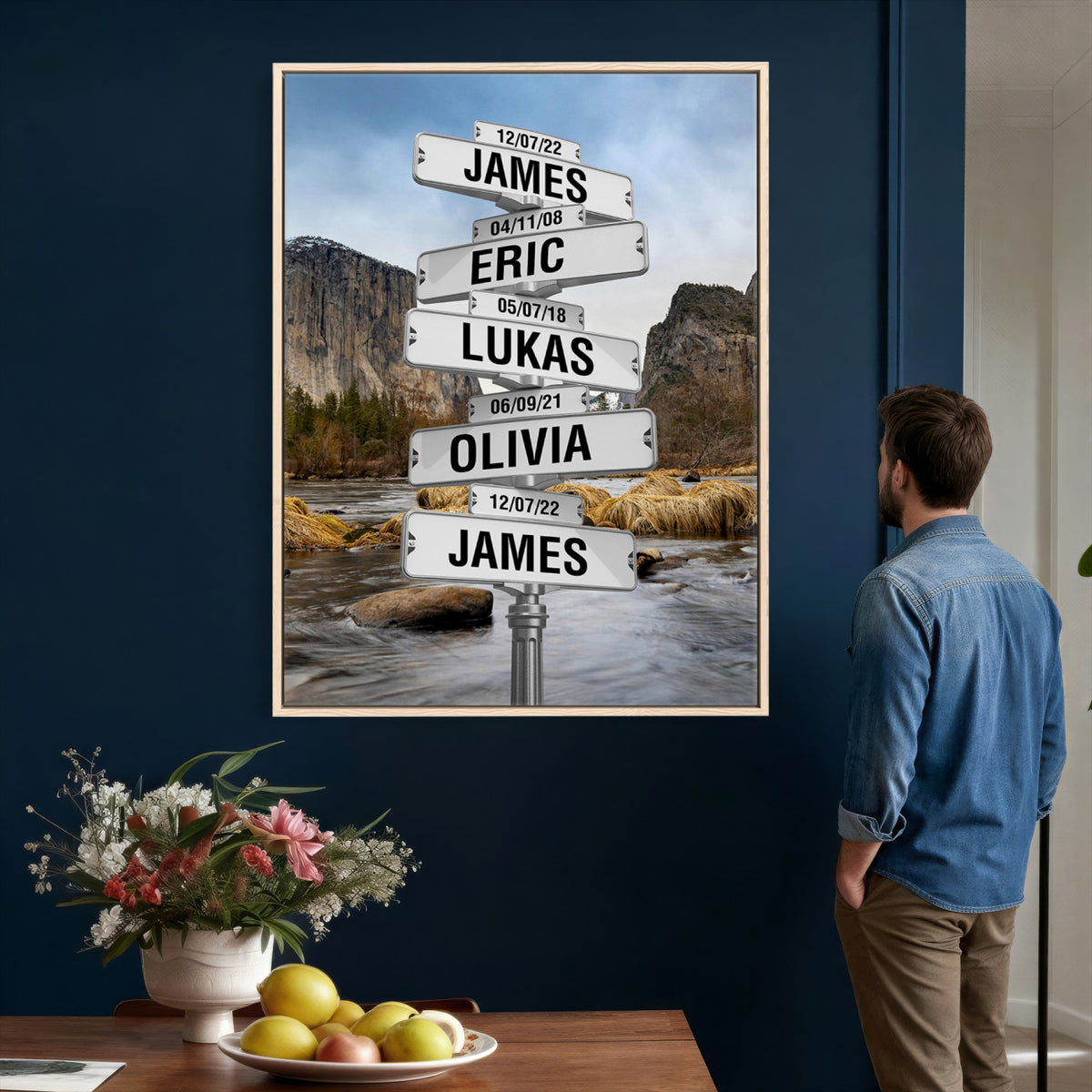 96475288-_Poster-30x20 - Personalized Street Sign Canvas Wall Art, Custom Family Names Signpost Print