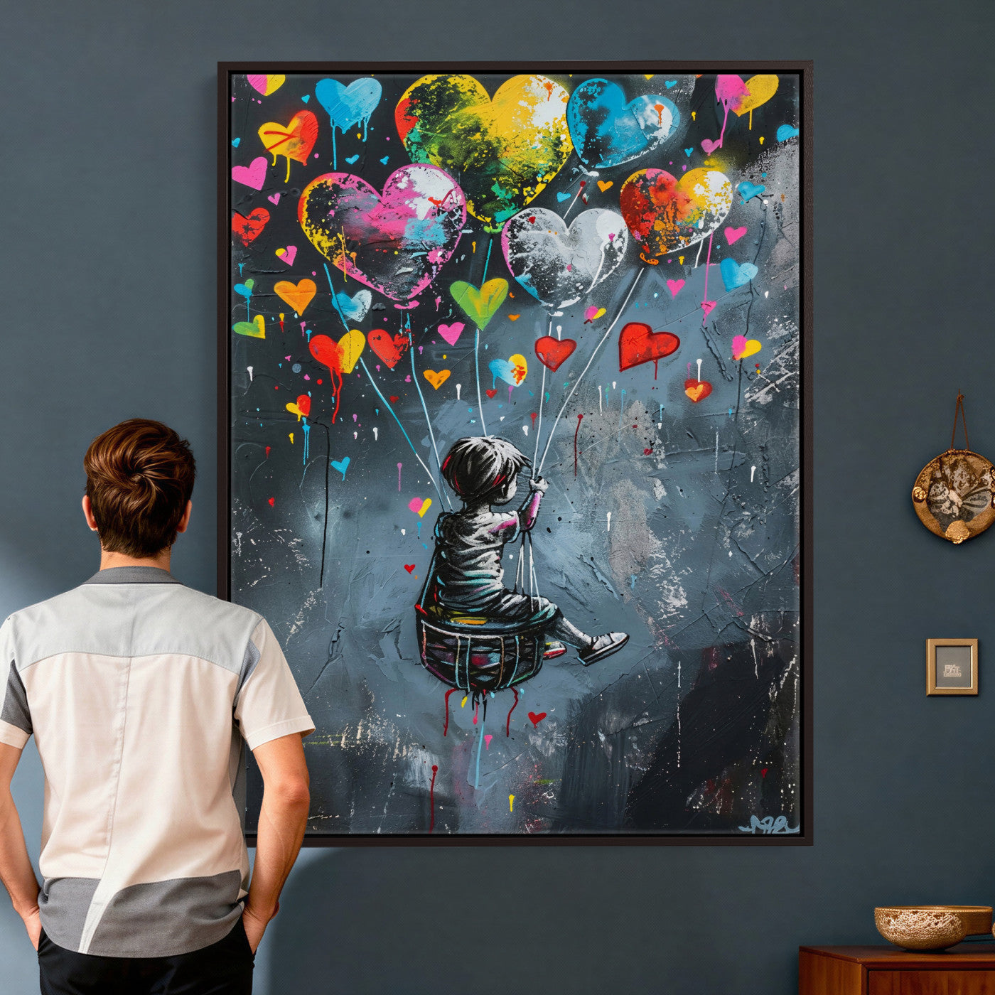 3812625445543-MGV-CV-24X36 - Banksy Balloon Canvas,Banksy Grafitti Art, Balloon Poster, Banksy Art, Wall Art Canvas Design, Ready To Hang Decoration,Wall Art