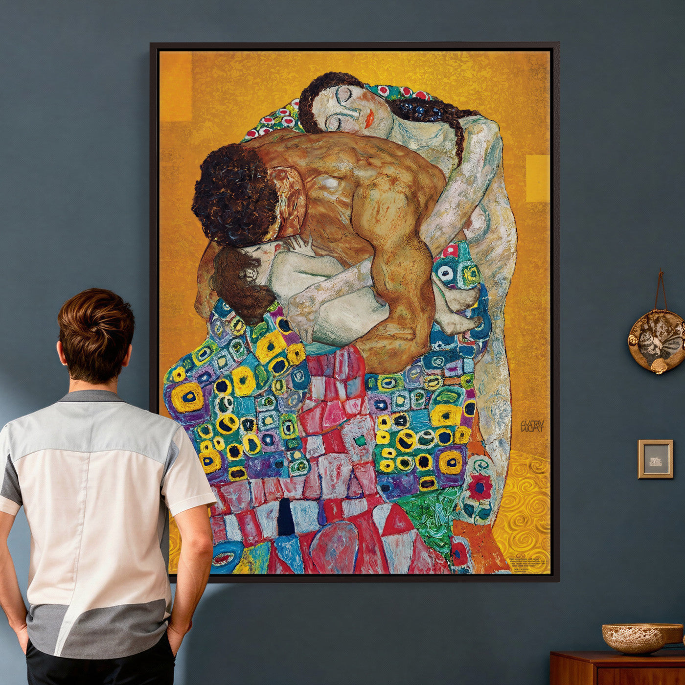 44640476-MGV-CV-24X36 - The Bride Wall Art Canvas Print – Gustav Klimt Inspired Romantic Embrace Painting