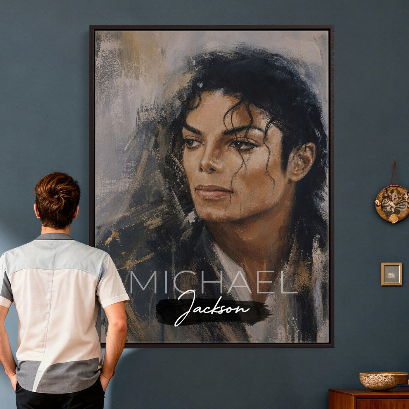 56470210-MGV-CV-24X36 - Micheal Jackson Portre Wall Art Canvas Print