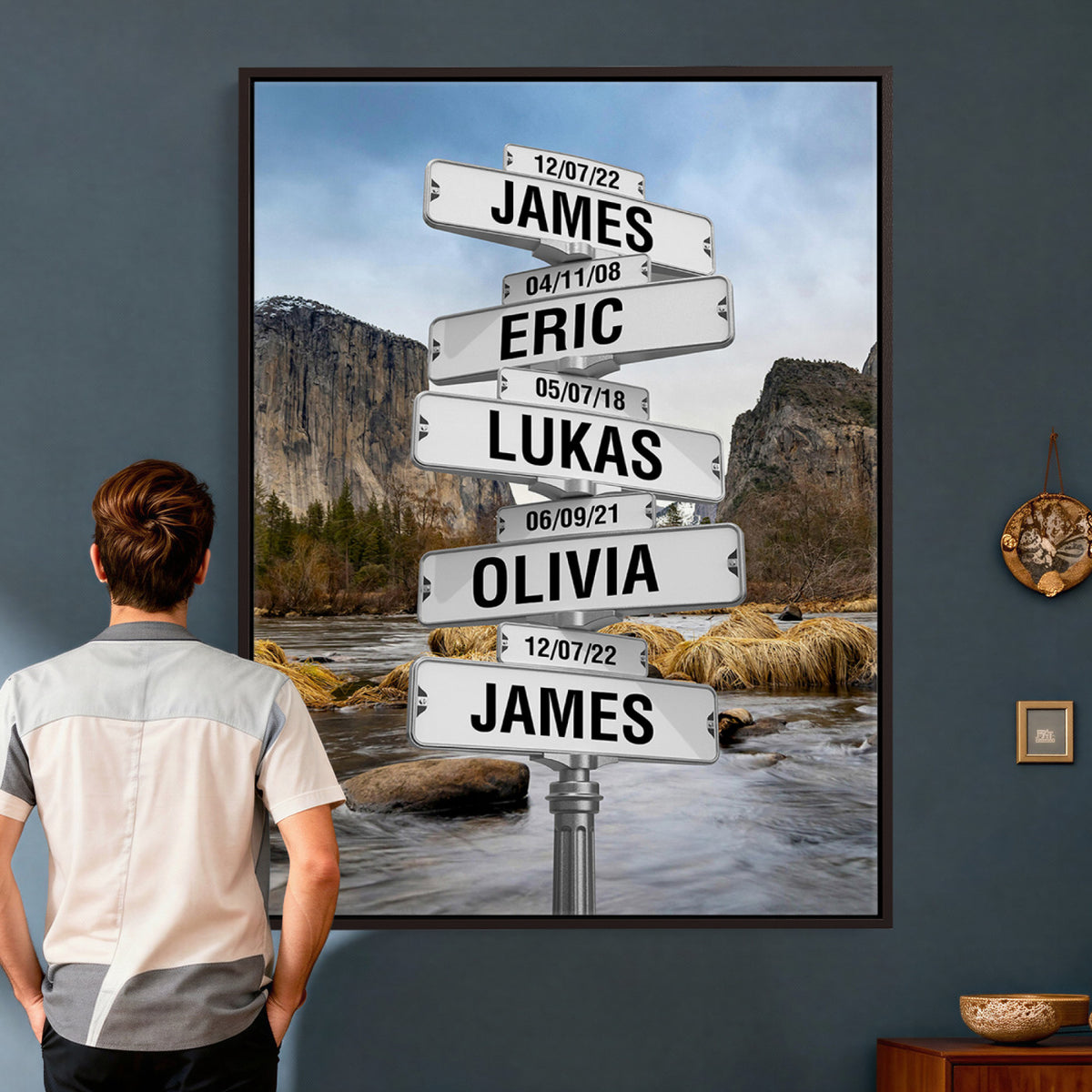 96475288-_Poster-30x20 - Personalized Street Sign Canvas Wall Art, Custom Family Names Signpost Print