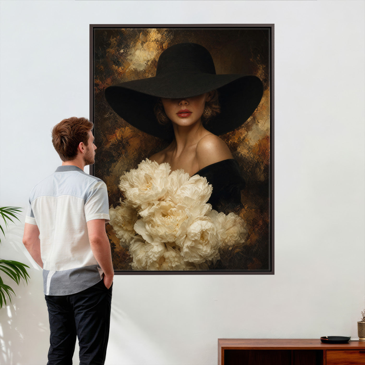 63967705-MGV-CV-24X36 - Glamour Woman Portrait Canvas Wall Art, Elegant Patel Women Portrait Print