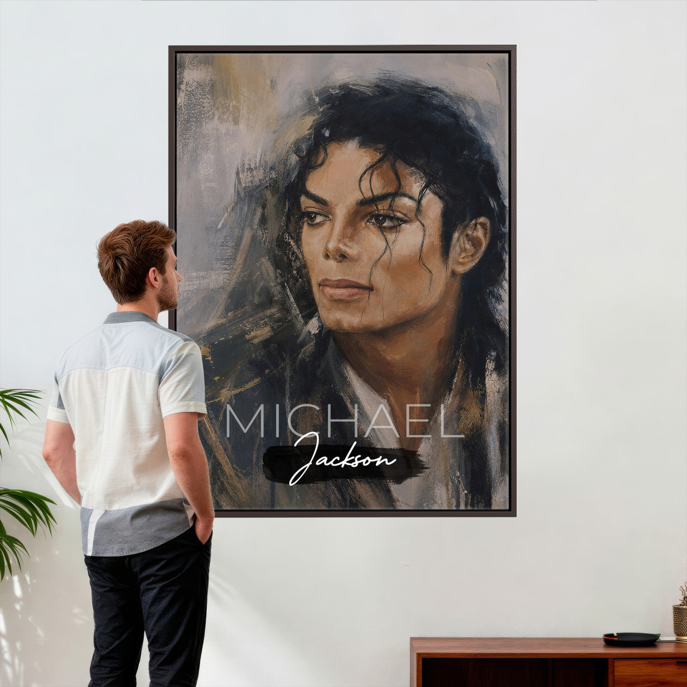 56470210-MGV-CV-24X36 - Micheal Jackson Portre Wall Art Canvas Print
