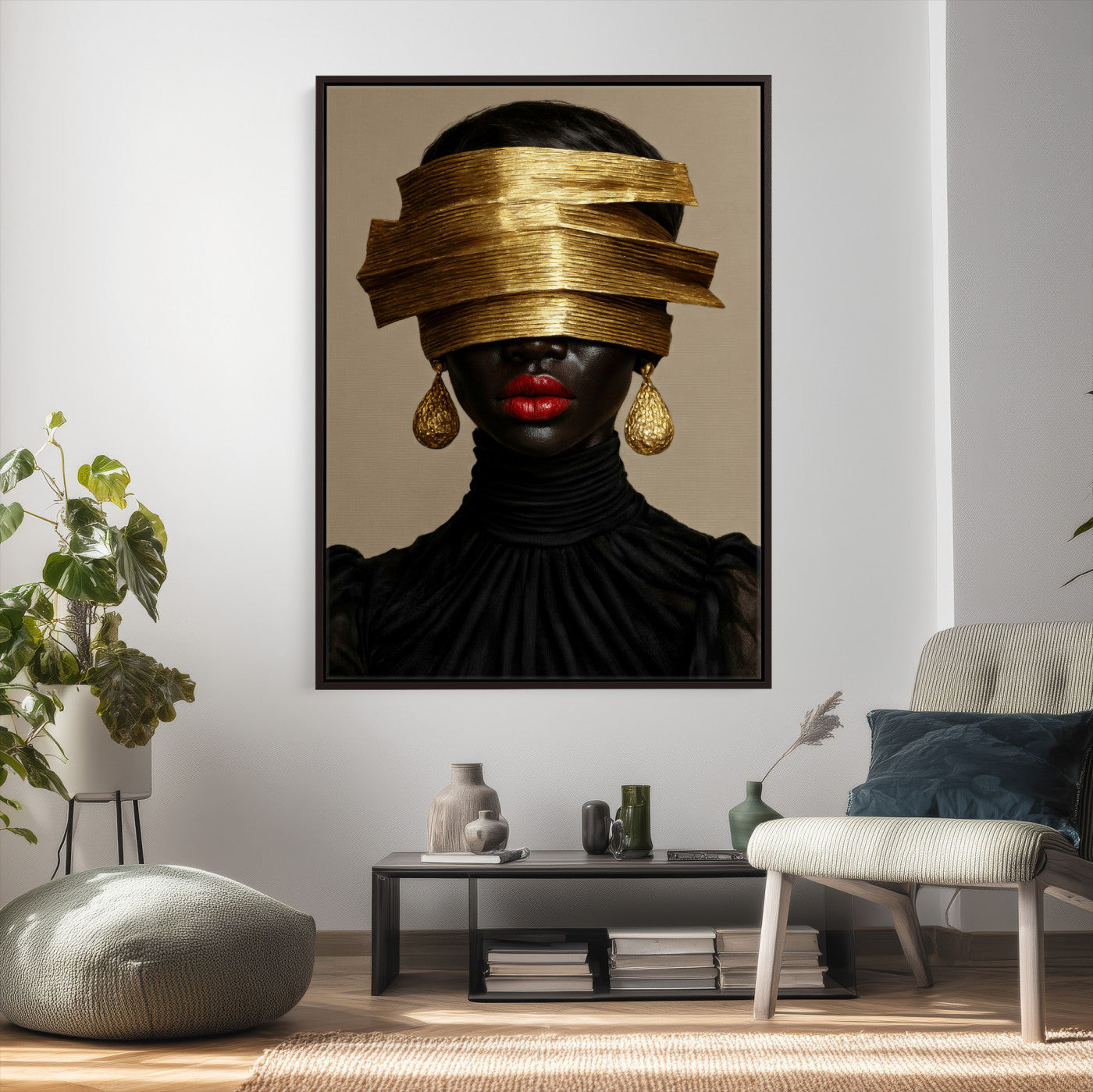8151788X6-MGV-CV-24X36 - Abstract Afro American Women Wall Art Canvas Print