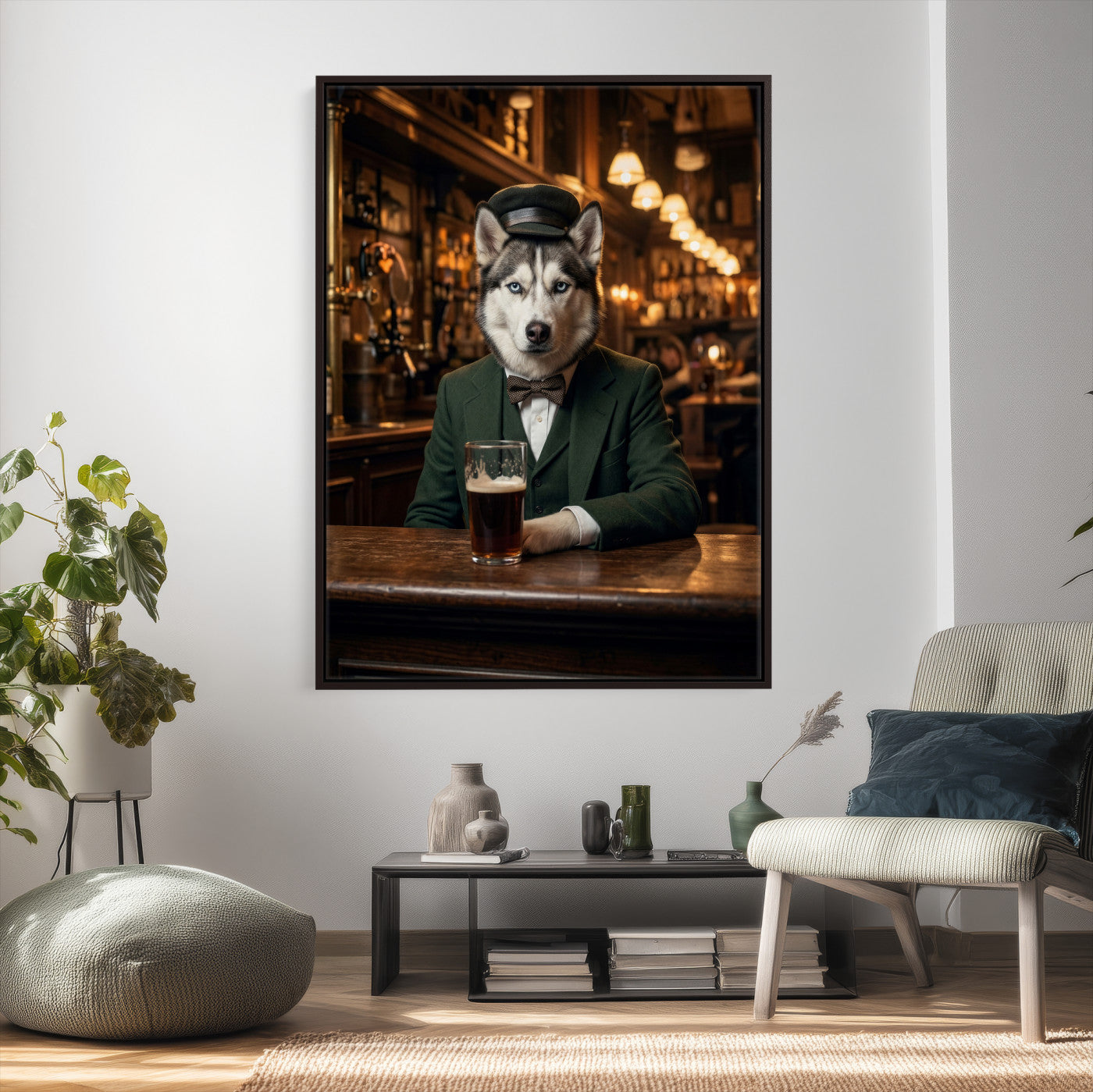 38460512H3-MGV-CV-24X36 - Custom Pet Portrait Canvas, Your Dog or Cat as a Dapper Human Character, Funny Personalized Animal Art