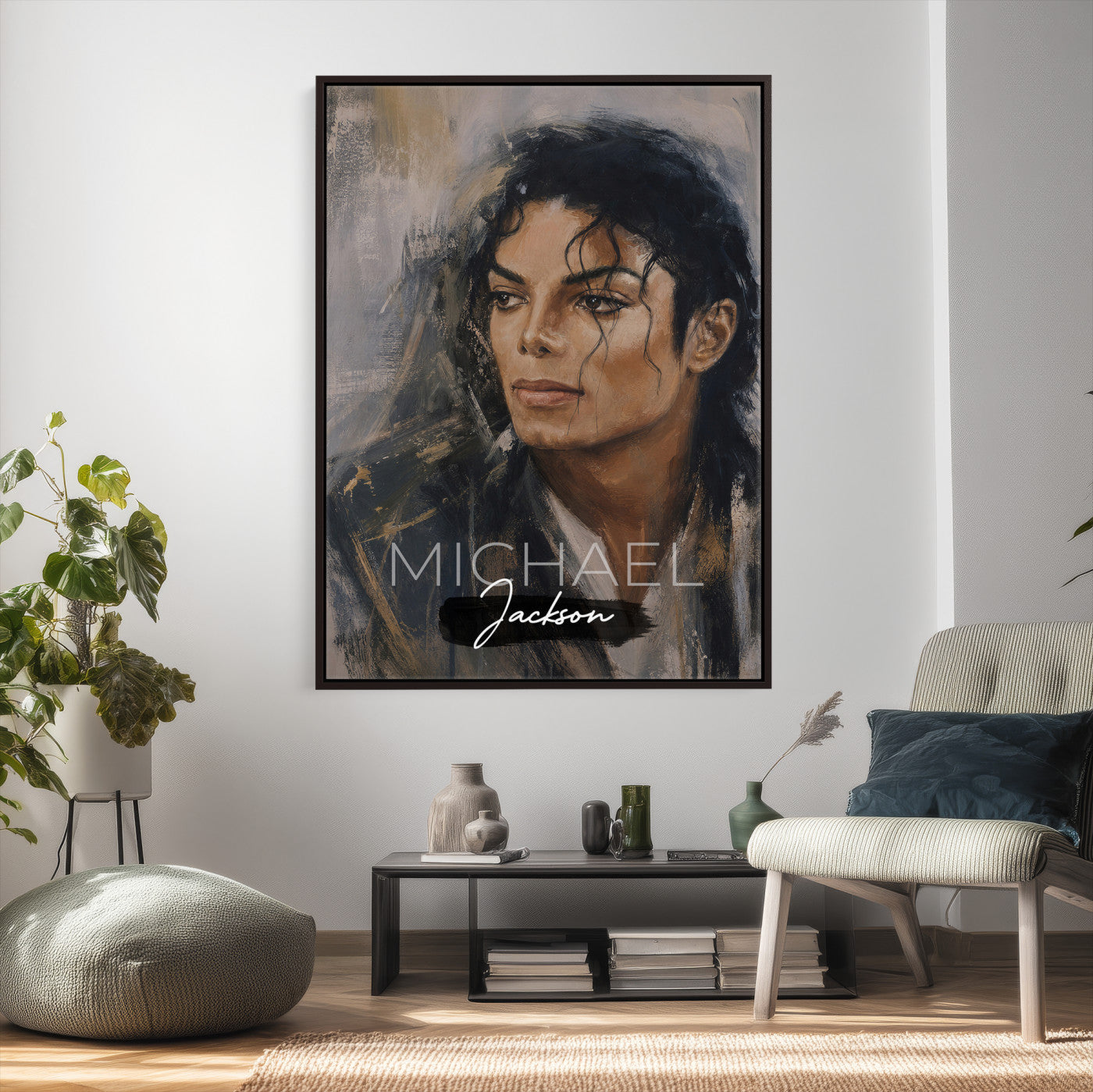 56470210-MGV-CV-24X36 - Micheal Jackson Portre Wall Art Canvas Print