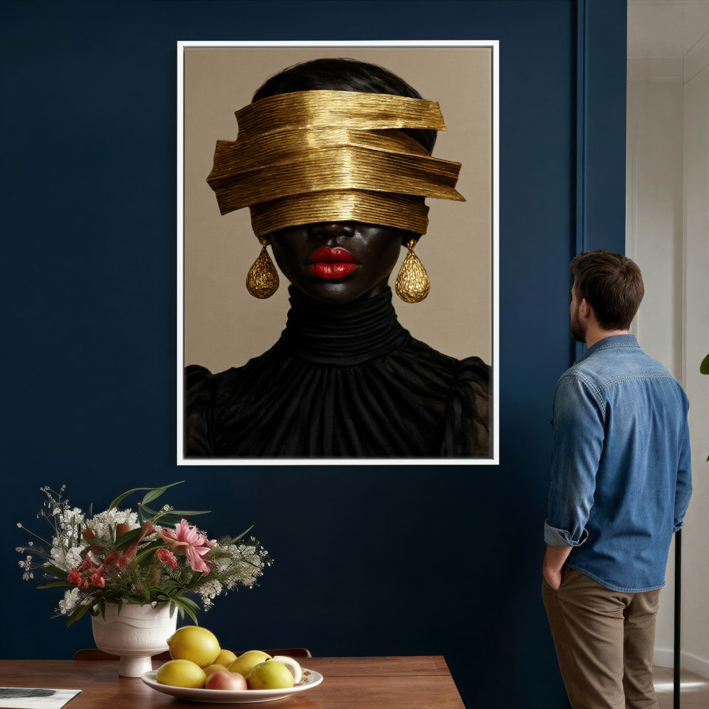 8151788X6-MGV-CV-24X36 - Abstract Afro American Women Wall Art Canvas Print