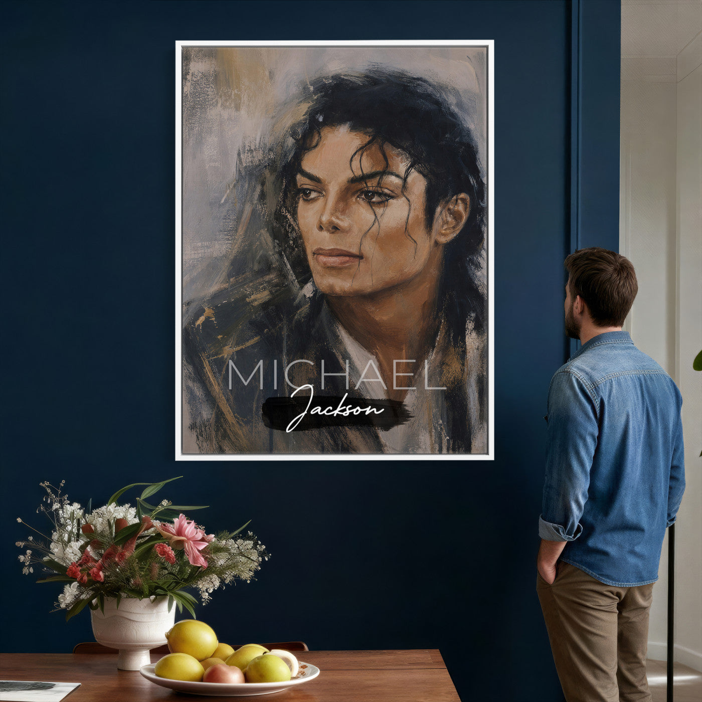 56470210-MGV-CV-24X36 - Micheal Jackson Portre Wall Art Canvas Print