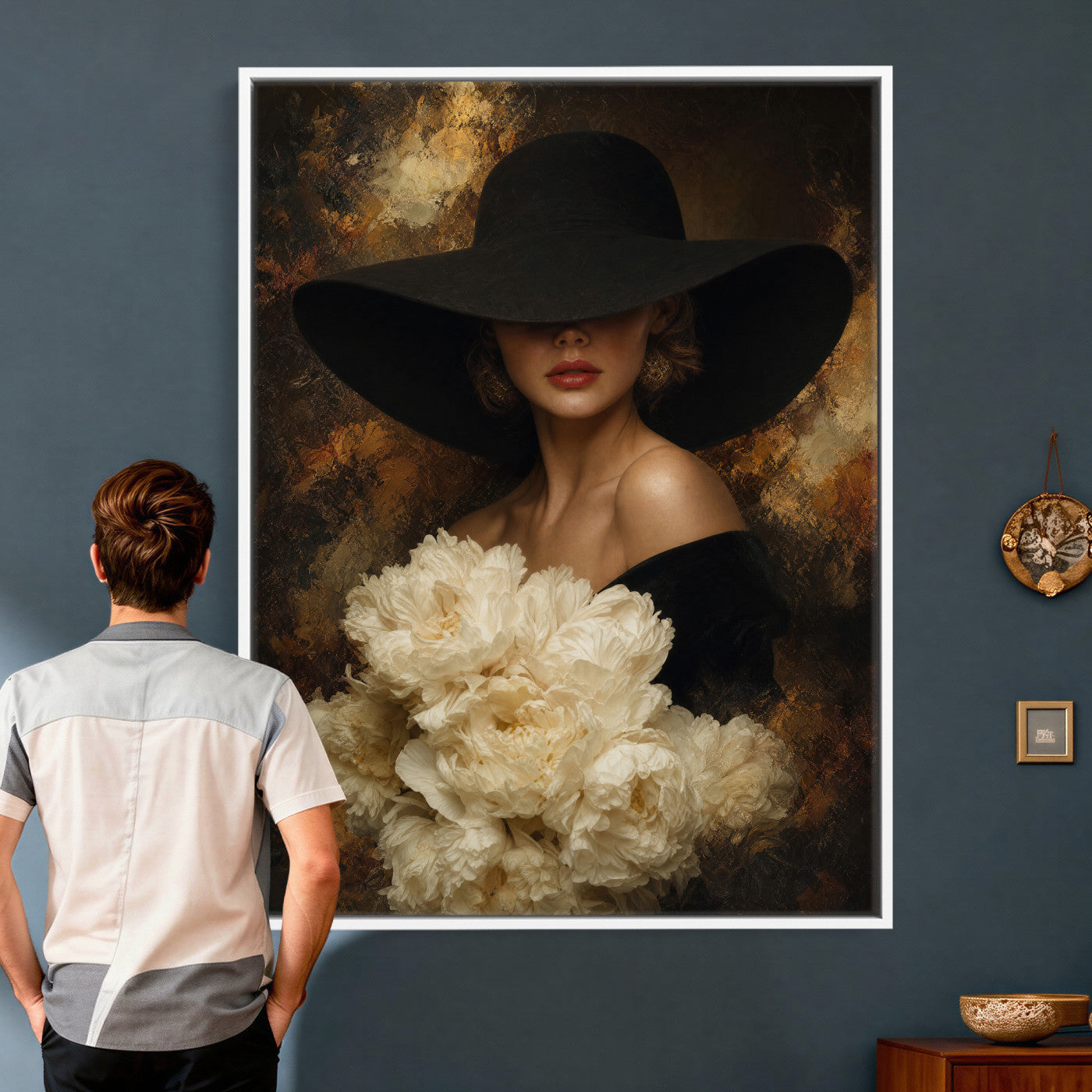 63967705-MGV-CV-24X36 - Glamour Woman Portrait Canvas Wall Art, Elegant Patel Women Portrait Print