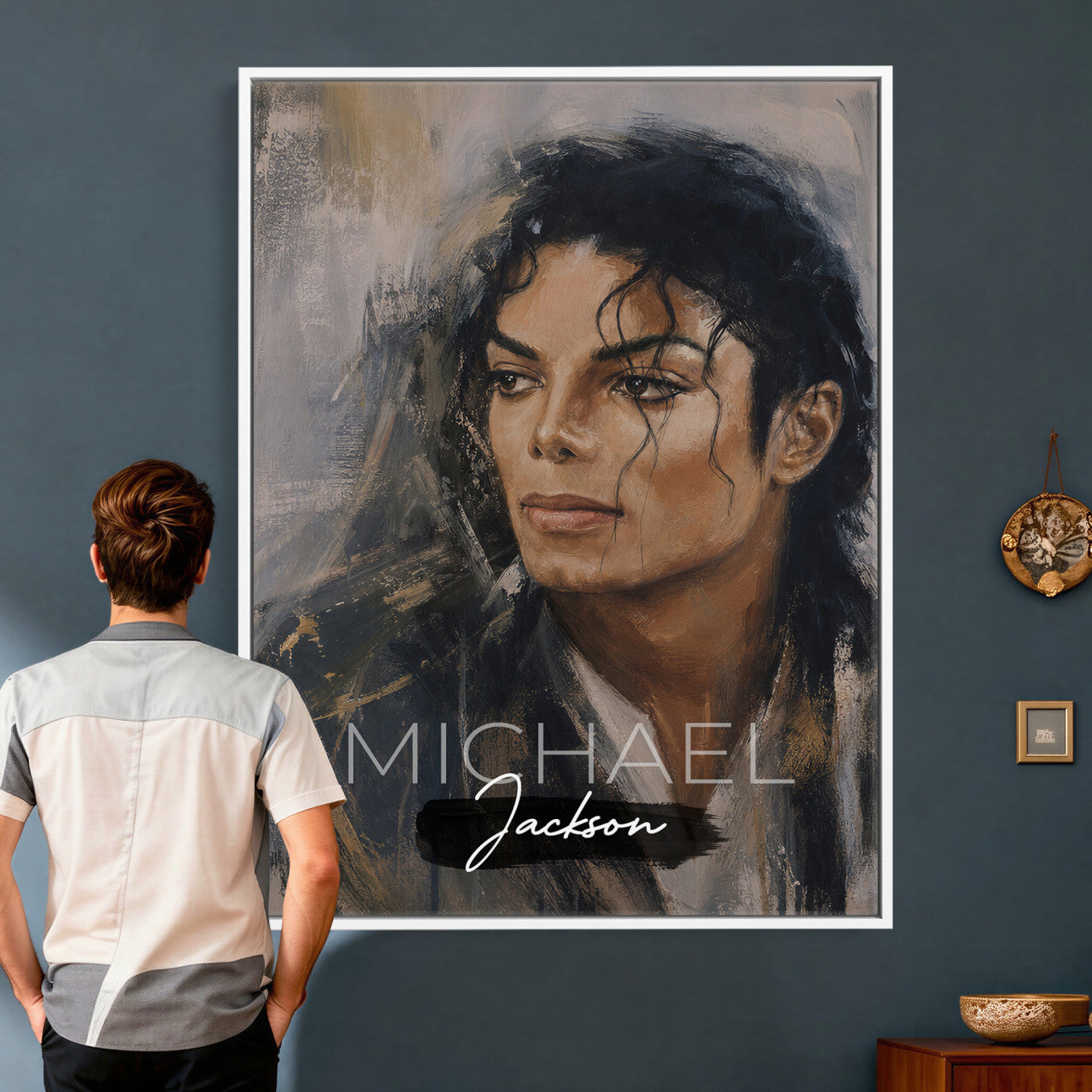 56470210-MGV-CV-24X36 - Micheal Jackson Portre Wall Art Canvas Print