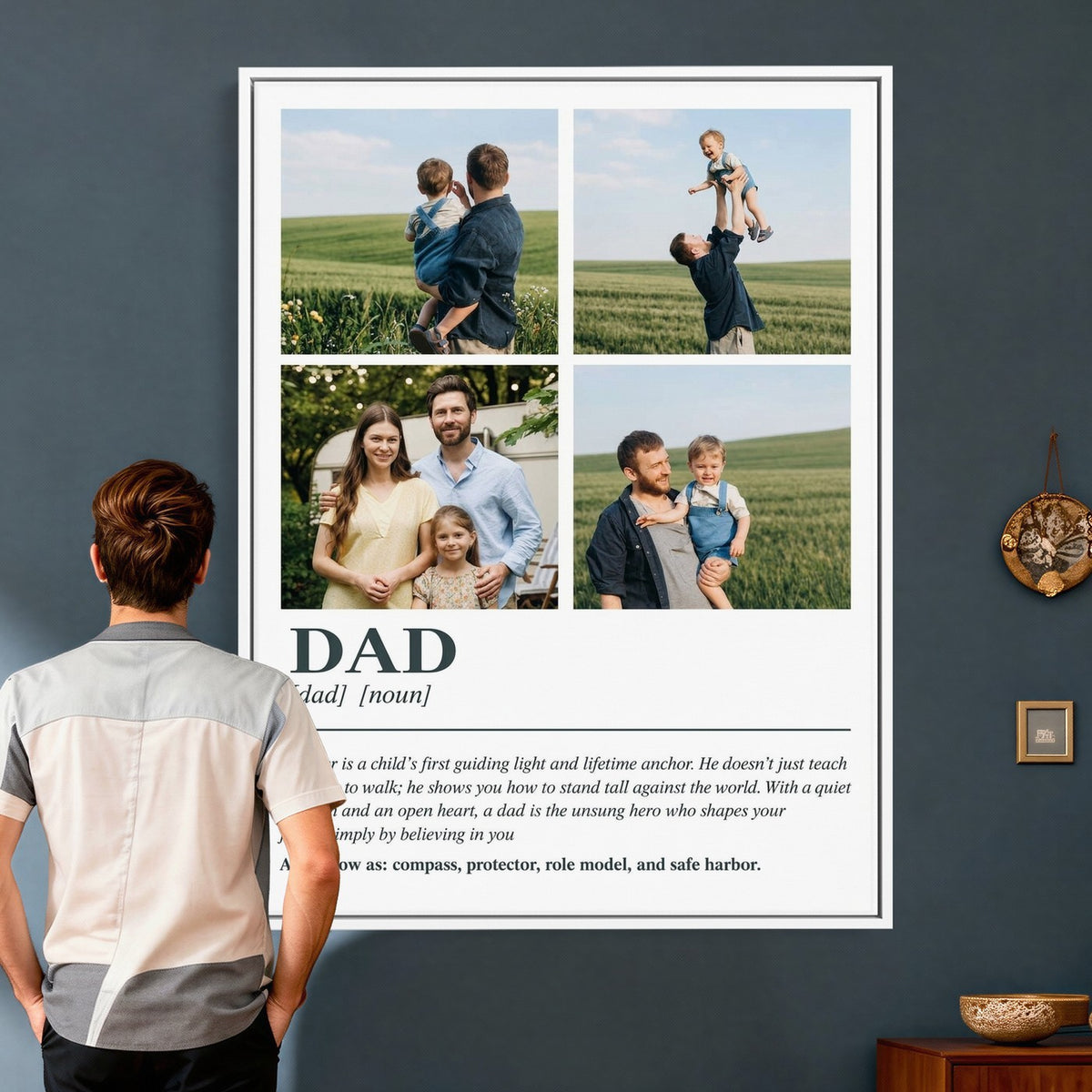 Dad definition print with family photos, print option