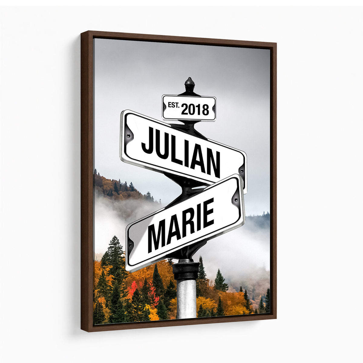 21375959-_Poster-30x20 - Personalized Street Sign Canvas Wall Art, Custom Family Names Signpost Print