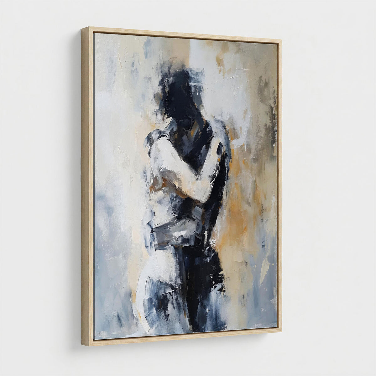 78448953-MGV-CV-24X36 - Monochrome Figurative Abstract Canvas Wall Art Moody Figure Oil Painting Print