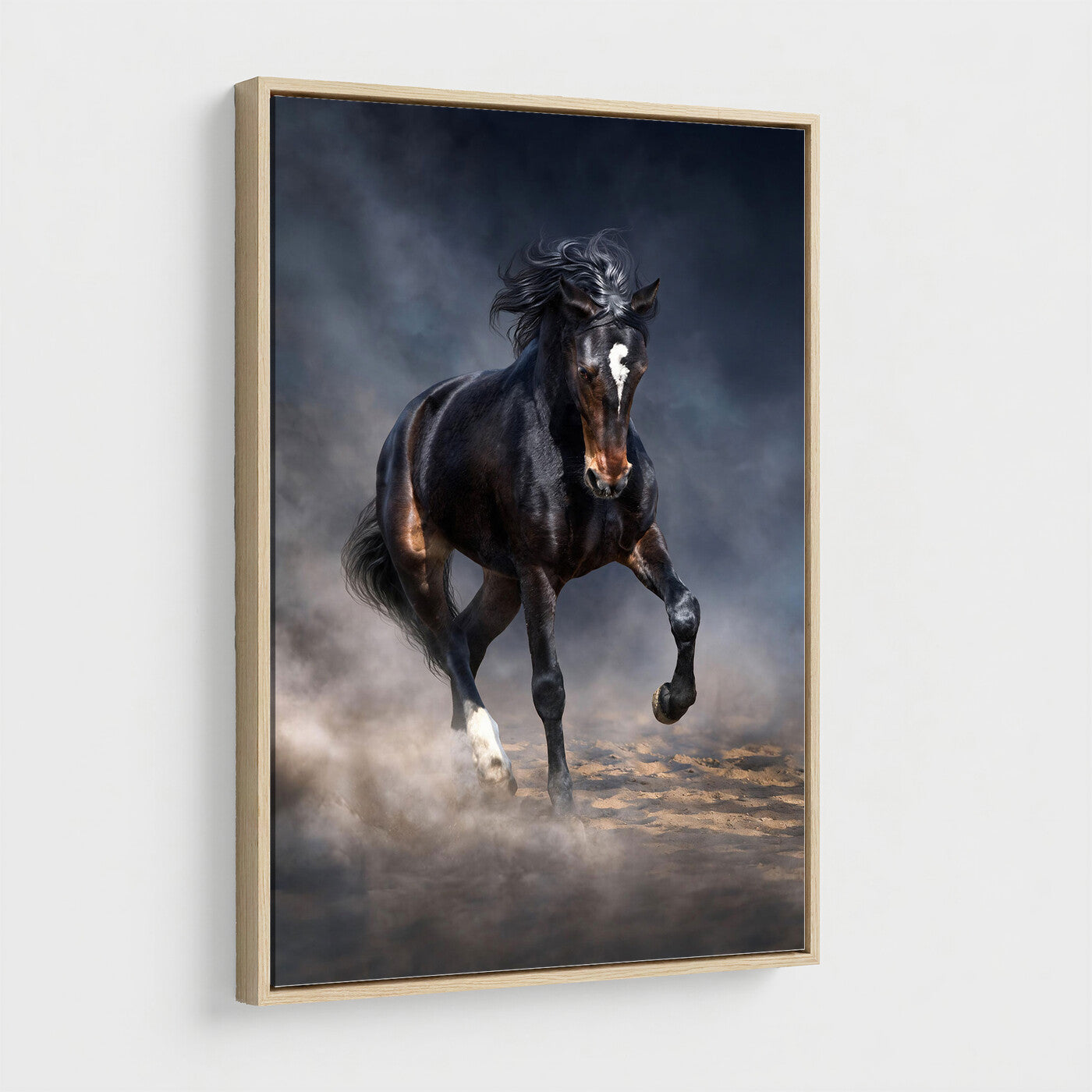 85088910-T-MGV-CV-24X36 - Wild Horses Galloping in Dust Storm Wall Art Canvas Print - Powerful Wildlife Fine Art