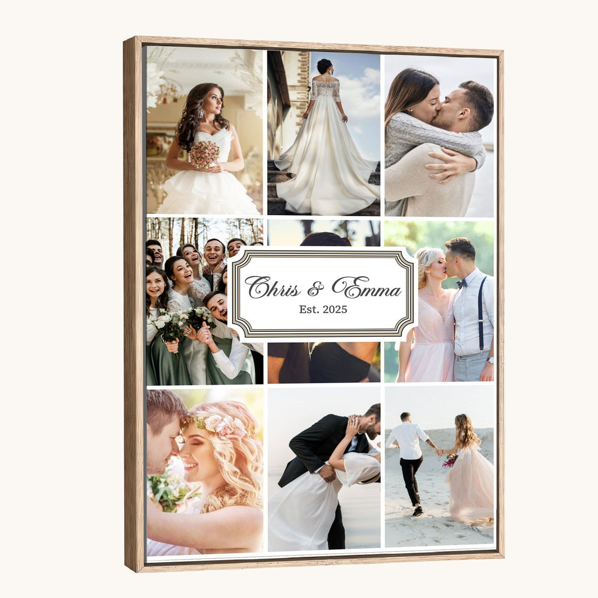Personalized Wedding Photo Collage Canvas Print, Custom Couple Gift