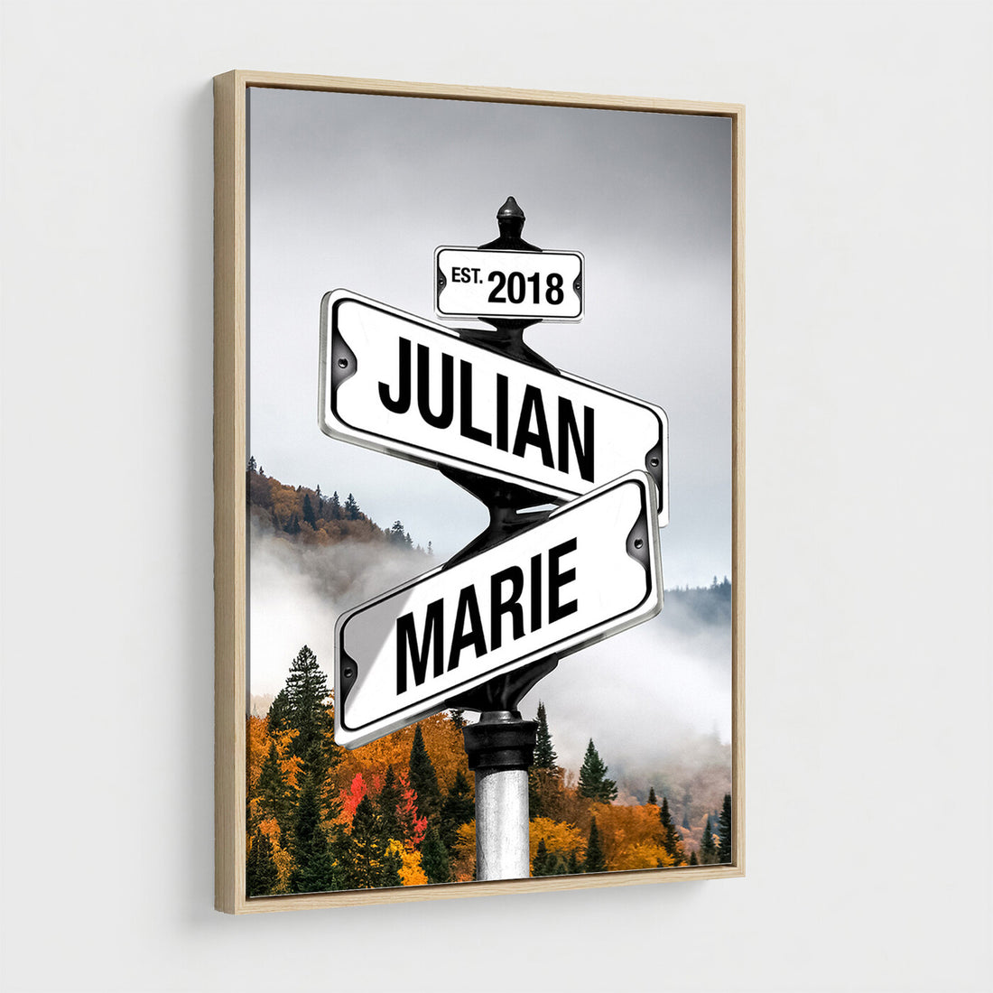 Personalized Name Sign Canvas, Custom Street Sign Wall Art for Family