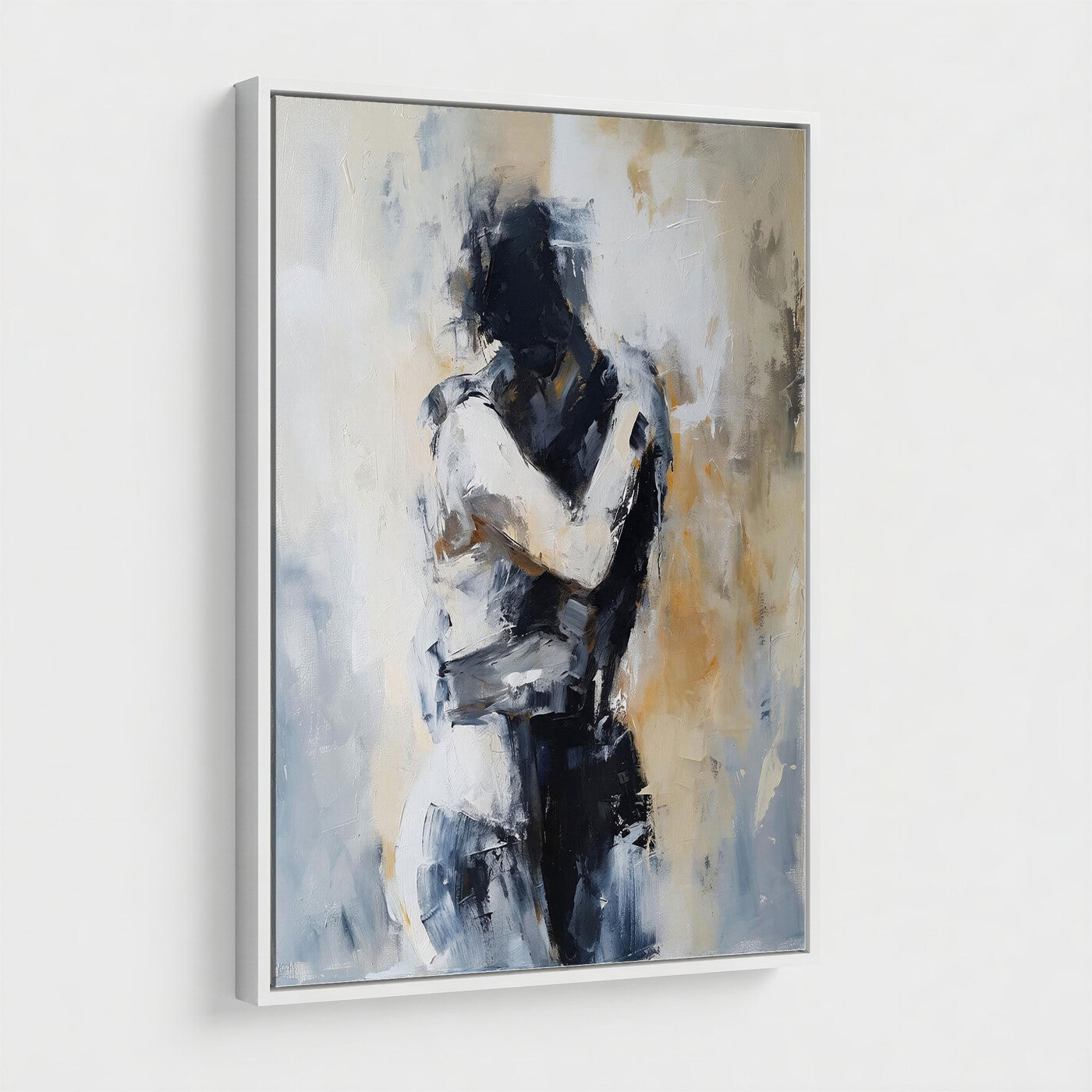 78448953-MGV-CV-24X36 - Monochrome Figurative Abstract Canvas Wall Art Moody Figure Oil Painting Print