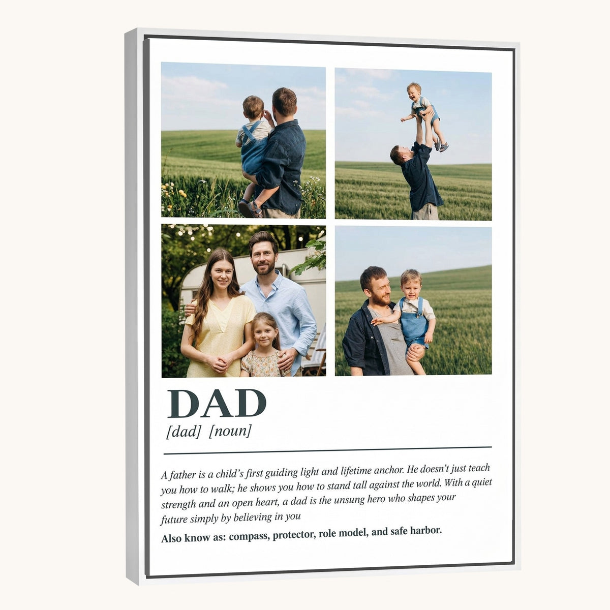 Dad definition print with four photos and message