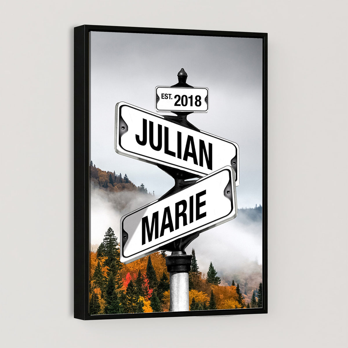 21375959-_Poster-30x20 - Personalized Street Sign Canvas Wall Art, Custom Family Names Signpost Print