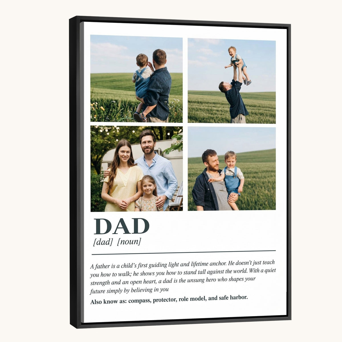 Family photo collage gift for dad, definition design