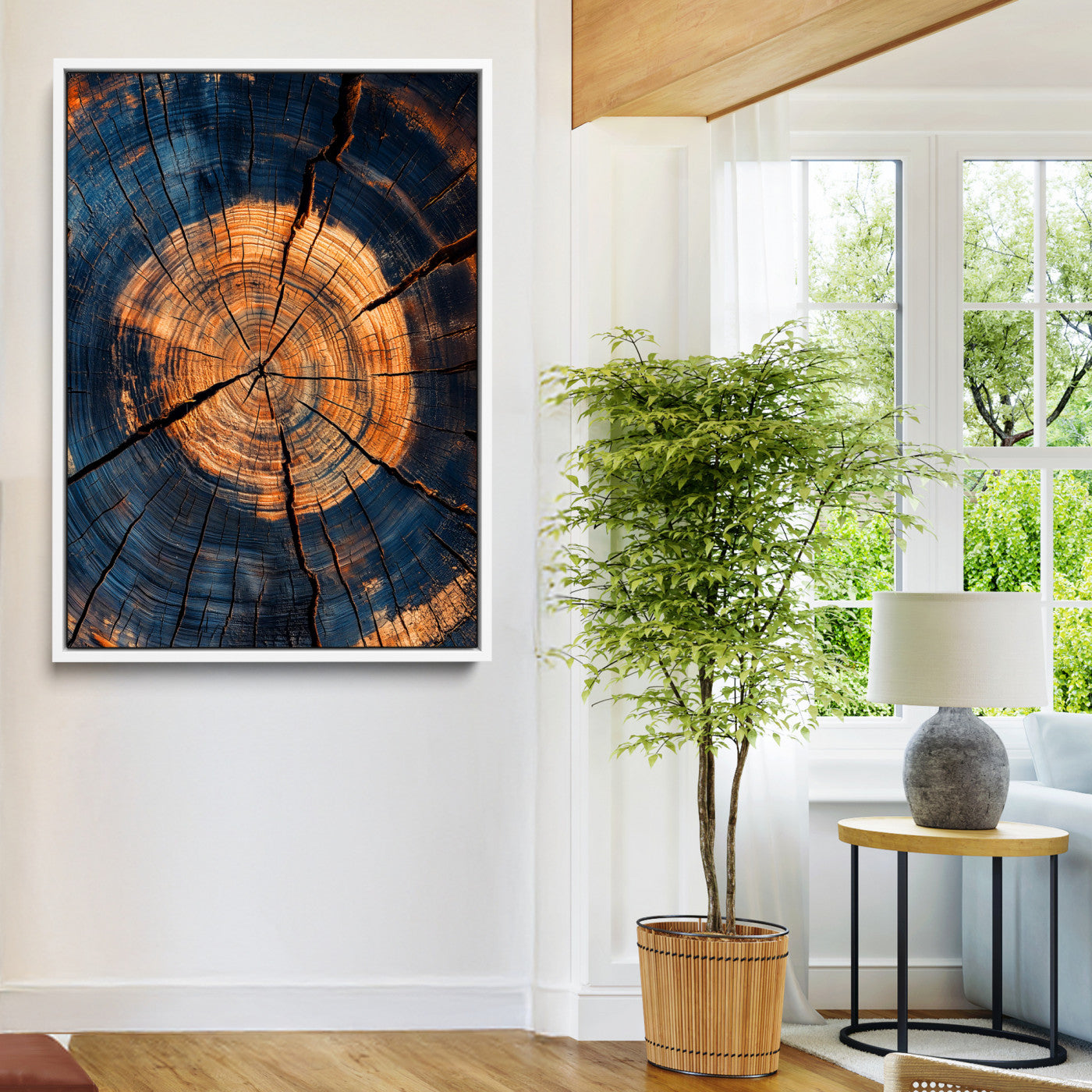 Framed Tree Rings Art Print, Framed Rustic Texture Art Picture Print, Wood Grain Perfect Rustic Industrial Decor, Framed Tree Rings Art