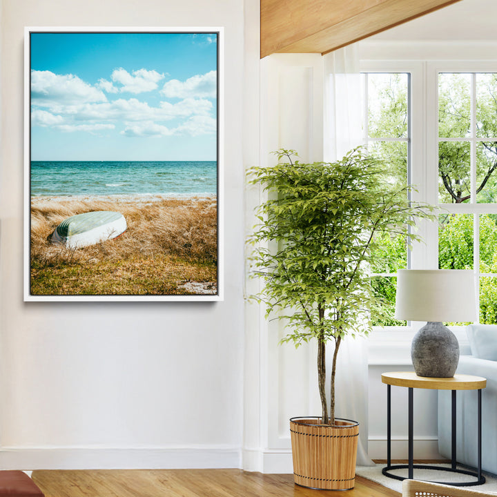 Coastal Serenity Wall Art Canvas Print, Framed Ocean View Art