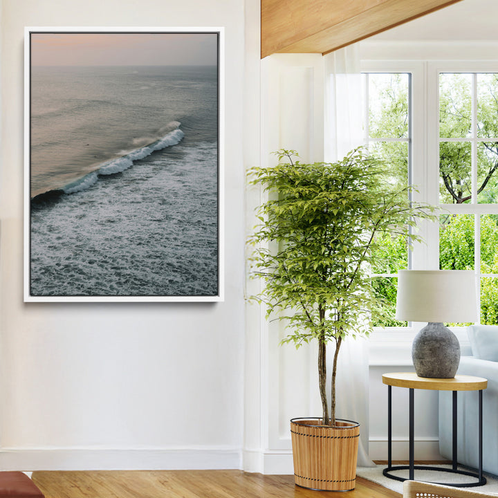 Ocean Waves Wall Art Canvas Print, Framed Coastal Serenity Art Picture Print, Relaxing Ocean Perfect Modern Coastal Decor Artwork
