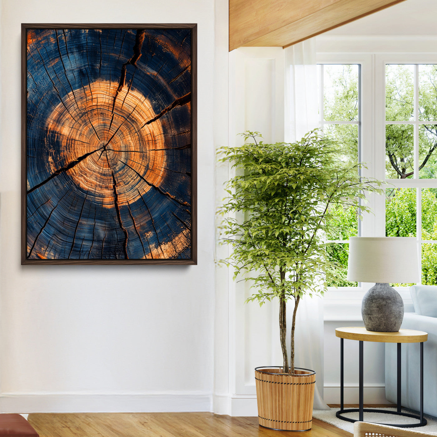 Framed Tree Rings Art Print, Framed Rustic Texture Art Picture Print, Wood Grain Perfect Rustic Industrial Decor, Framed Tree Rings Art