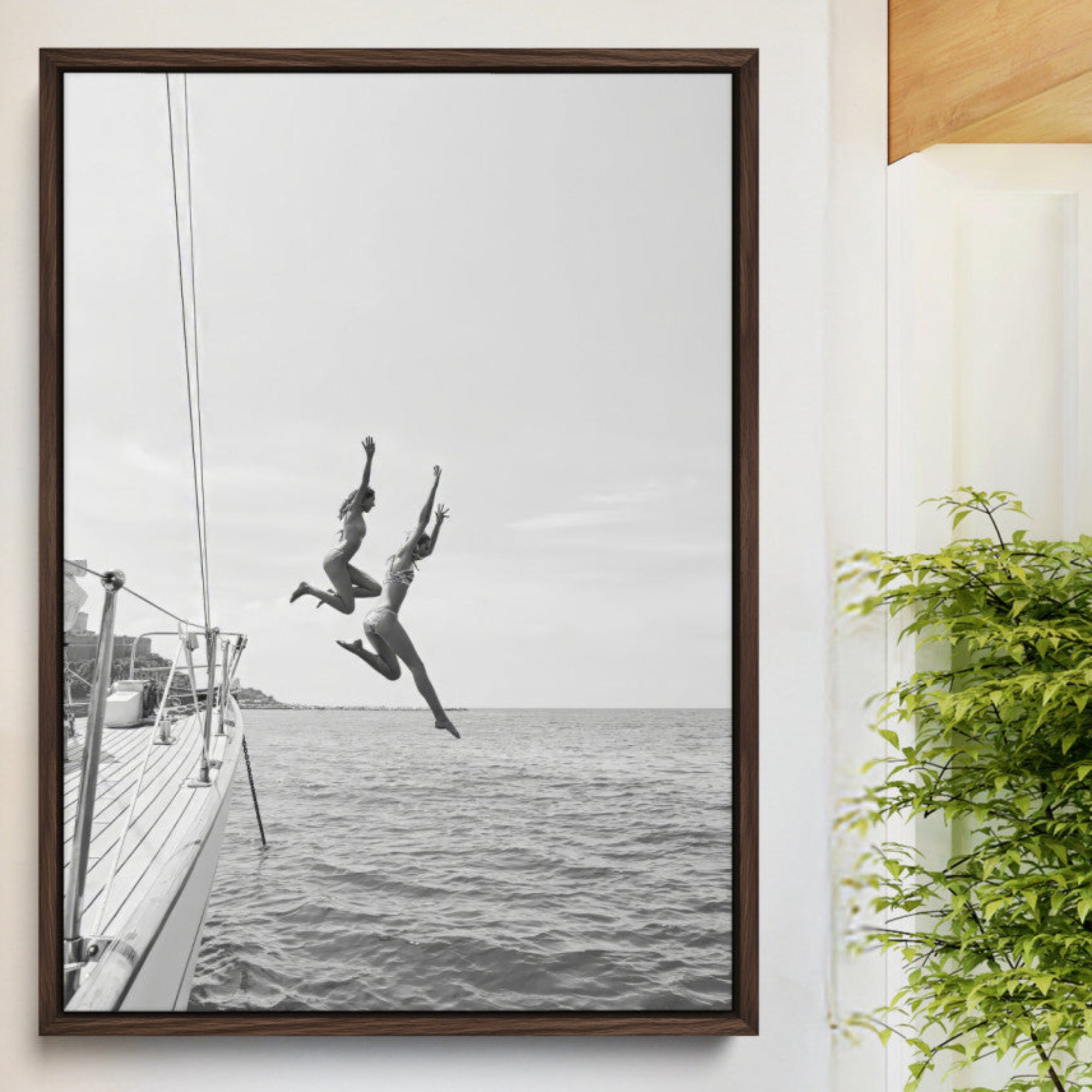 74555508-MGV-CV-36X24-Sailing Wall Art Canvas Print – Ocean Adventure Sailboat Summer Waves Framed Coastal Minimalist Artwork for Home, Office