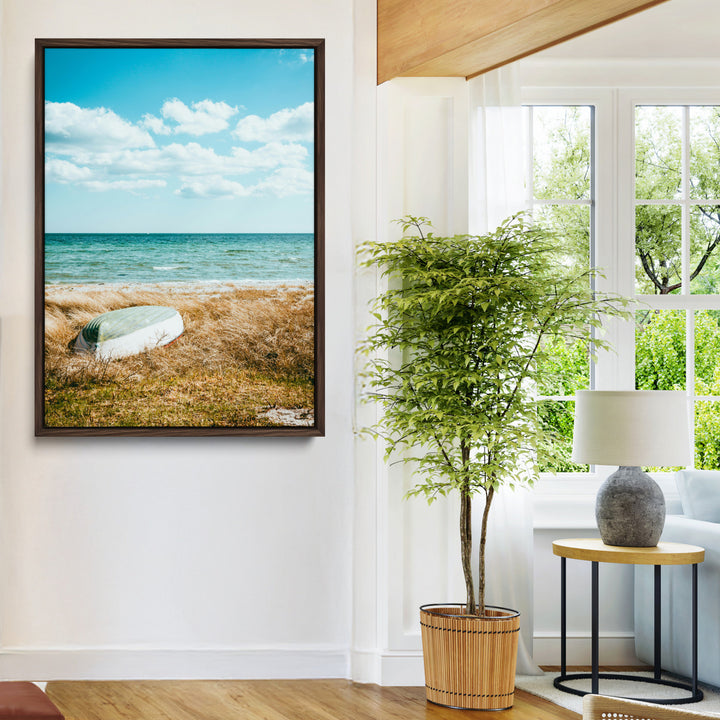Coastal Serenity Wall Art Canvas Print, Framed Ocean View Art