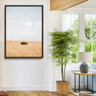 96766166-MGV-CV-24X36-Minimalist Nature Wall Art Canvas Print, Framed Bison In Grassland Art Print, Open Field Perfect Modern Ranch Decor Decor Artwork