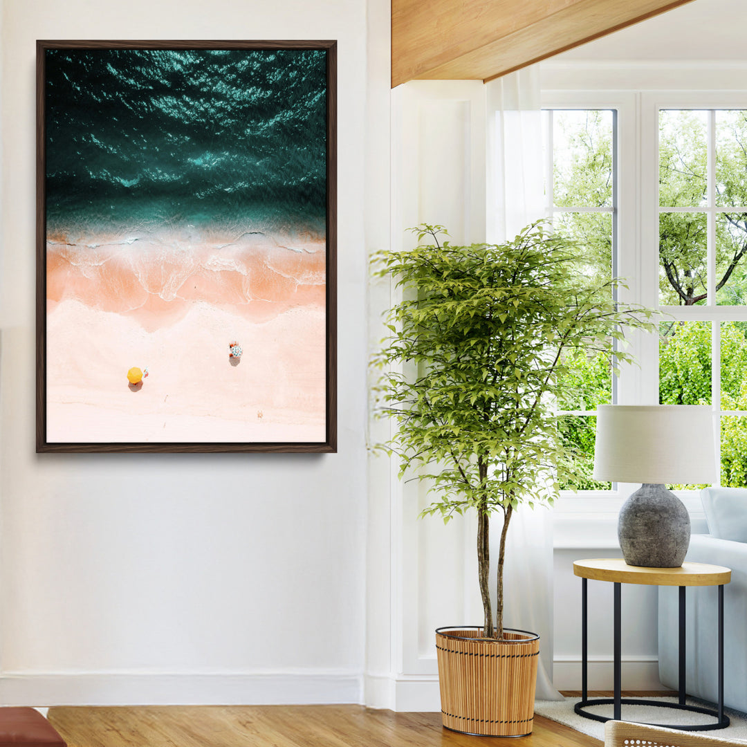Tropical Relaxation Wall Art Canvas Print, Framed Coastal Vibes Art Picture Print, Ocean Aesthetic Coastal Minimalist Art Wall Decor Artwork