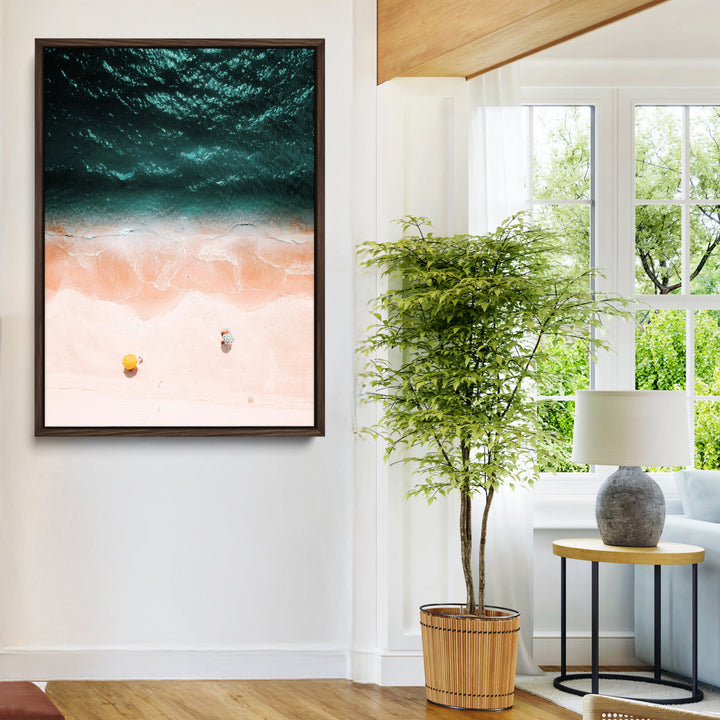Tropical Relaxation Wall Art Canvas Print, Framed Coastal Vibes Art Picture Print, Ocean Aesthetic Coastal Minimalist Art Wall Decor Artwork