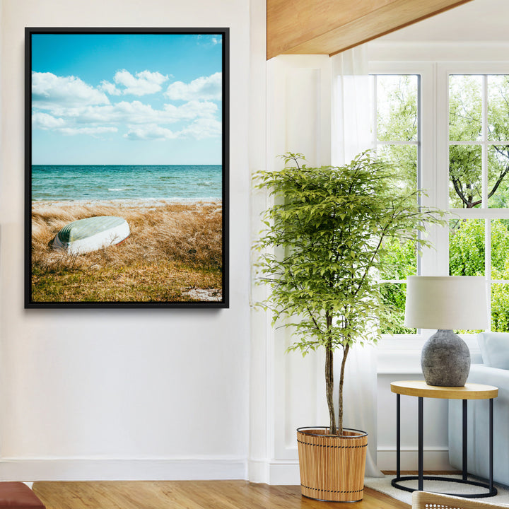 Coastal Serenity Wall Art Canvas Print, Framed Ocean View Art
