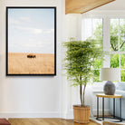 96766166-MGV-CV-24X36-Minimalist Nature Wall Art Canvas Print, Framed Bison In Grassland Art Print, Open Field Perfect Modern Ranch Decor Decor Artwork