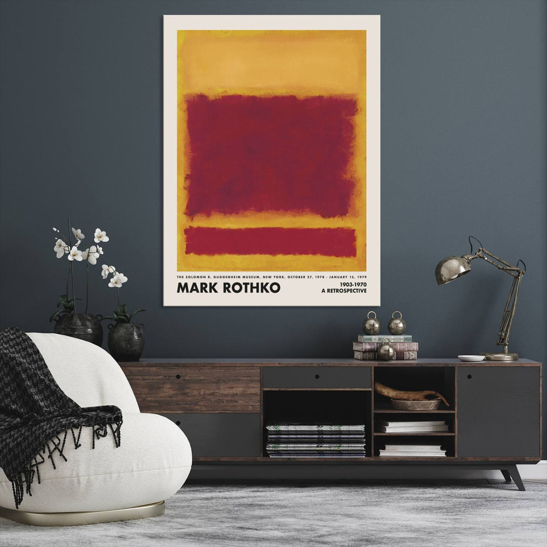 The Mark Rothko Canvas Wall Art Print features an iconic abstract expressionist design that adds a touch of elegance to any space. This art print embodies sophistication, seamlessly enhancing your wall art collection in any living room, office, or bedroom.