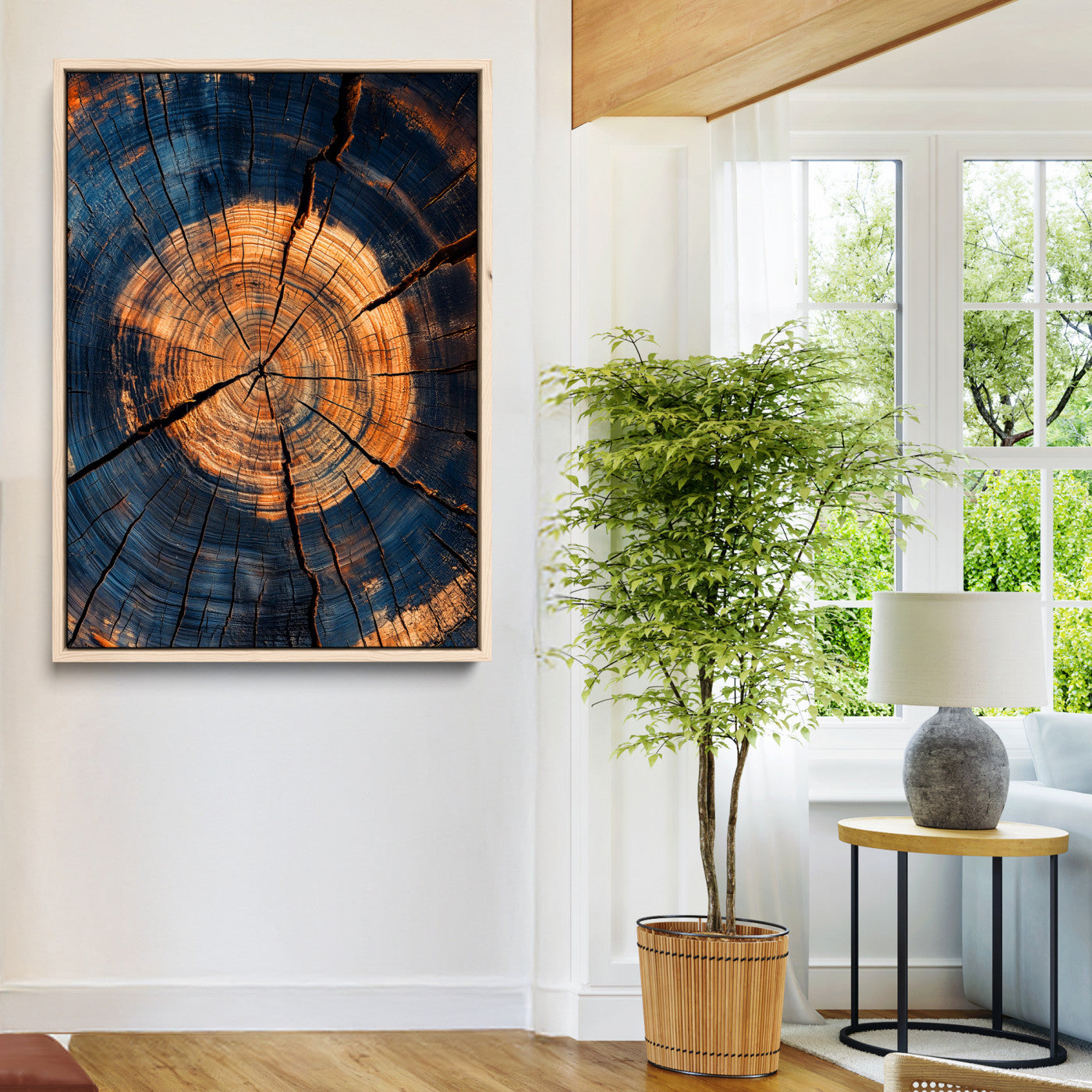 Framed Tree Rings Art Print, Framed Rustic Texture Art Picture Print, Wood Grain Perfect Rustic Industrial Decor, Framed Tree Rings Art
